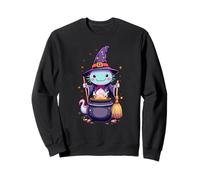 Magical Witch Axolotl | Cute Kawaii Halloween Cauldron Art Sweatshirt