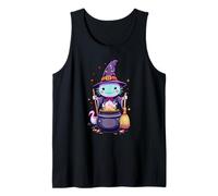 Magical Witch Axolotl | Cute Kawaii Halloween Cauldron Art Tank Top