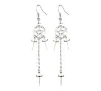 Magical Witch ' s Rites Earrings Power Earrings Punk Gothic Five-pointed Star Swords Womens Gifts Vintage Gothic Dangle with Chain for Women Men
