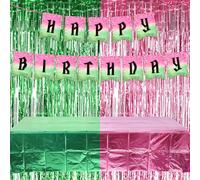 Magical Witch Theme Party Supplies In And Green, Complete Birthday Decorating Package, With Fringe Curtains, Table Covers, And Banners For Distinctive Celebrations