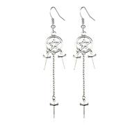 Magical Witch's Rites Earrings Power Punk Gothic Five-pointed Star Swords Womens Gifts Vintage Gothic Dangle Earrings With Chain For Women Men