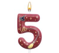 Magical Wizard Birthday Candle, Magic Theme Birthday Number Candle Cake Topper Decorations Magical Wizard Party Supplies for Boys Girls Party Favors (5)