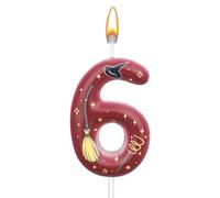 Magical Wizard Birthday Candle, Magic Theme Birthday Number Candle Cake Topper Decorations Magical Wizard Party Supplies for Boys Girls Party Favors (6)