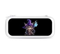Magical Wizard Cat Fantasy Kitten Carry Case for Switch Carrying Cover Storage Bag Protective Accessories Travel White-Style