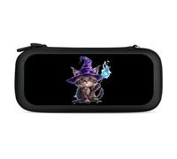 Magical Wizard Cat Fantasy Kitten Carry Case for Switch Carrying Cover Storage Bag Protective Accessories Travel Black-Style