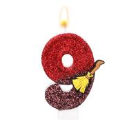 Magical Wizard Theme Birthday Candle, Magic Broomstick Themed Glitter Number Candle with Sequins Wizard Inspired Cake Topper for Kids Birthday Party Decoration Supplies (Number 9)