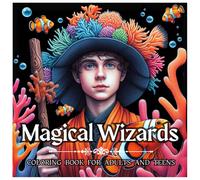 Magical Wizards: Coloring Book for Adults with Black Background - Fantasy Wizards and Their Unique Pets for Mindfulness and Relaxation, Magical ... (Magical Creatures and Fantasy Adventures)