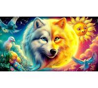 Magical-Wolf-Island 1000 Piece Jigsaw Puzzle for Adults - Recycled Cardboard Decoration 75x50cm/1000pcs