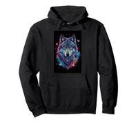 Magical Wolf Night Forest Wild Animal Guardian Pullover Hoodie