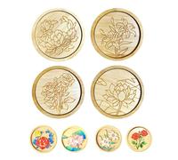 Magicaldiy 4 PCS Bamboo Coasters for Cloisonne Enamel Painting Crafts, Handmade Peony Lotus Rose Lily Flower Pattern Filigree Craft Activities Coasters, 3.5 inch