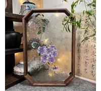 Magicaldiy Cloisonne Enamel Painting DIY Kit for Adults Beginners, DIY Filigree Enamel Glass Serving Tray, Home Decor, Chinese Intangible Cultural Heritage, 7.6" W x 11.4" L (Plumbago Auriculata)