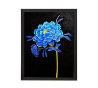 Magicaldiy DIY Filigree Cloisonne Enamel Painting Kit, Blue Peony Home Decoration Painting, Enamel Painting DIY Starter Kit for Adults, 12 inches