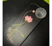 Magicaldiy DIY Filigree Enamel Painting Kit, Make Your Own Cloisonne Enamel Tray, Home Decorative Tea Tray Snack Tray, Black Reconsolidated Bamboo Tray (Lotus)