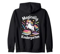 Magically Kindergarten Unicorn Rainbow Back To School Zip Hoodie