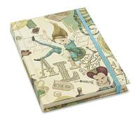 Magicamente Carta Notebook, Notebook, Notebook 12 x 17 cm, Block Notes, Hardcover, Elastic Closure, Lined Paper, 192 Pages of 80 g, Gold Powder Decoration, Alice