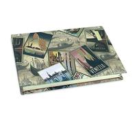 Magicamente Carta Set of 2 Sketchbook A6 Sketchbook Drawing Book 14.8 x 10 cm Hard Cover Gold Powder Decoration 96 Sheets Smooth Chamois Paper Venice