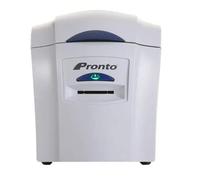 Magicard Pronto ID Card Printer - Single-Sided - 3649-0001 w/Magicard MA300YMCKO Color Ribbon - YMCKO - 300 Prints, Premium White Blank Plastic CR80 30 Mil PVC Cards (500 Pack), & CloudBadging Lite