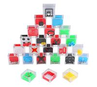 Magicat captivating maze cube puzzle I 24 brain teasers for kids and adults I mini cube maze with tiny ball I fine motor skill logic games I party bag fillers for IQ fun I challenging puzzle box set