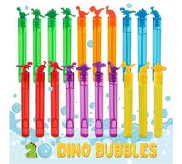 Magicat Roar-some dinosaur bubbles for kids I 20 mini bubbles for party bags I 4.5 ml bubble sticks in 6 colours I BPA-free outdoor fun I party bag fillers for boys and girls I garden kids toys
