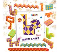 Magicat Vibrant Magic Snake Set I Party Bag Ideas with 24 Twistable Fidget Snakes I Small Toys for Kids Party Bags I Creative Puzzle & 3D Builder I Handy On-the-Go Fun