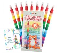 Magicat Vibrant Stacking Crayons I 120 Rainbow Party Bag Fillers I Stackable Wax Crayons for Kids I Prize Box Fillers for Teachers