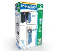 MagicBag Smart Design Instant Space Saver Storage - Set of 2 Vacuum Compression Bags Total - Airtight Double Zipper - Vacuum Seal - Dresses, Suits, Jackets, Coats - Home Organization