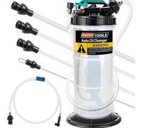 Magicbox 5.3L Capacity Oil Extraction Pump, Dual System (Manual + Pneumatic) with 6 Hoses & Safety Valve - 1.5m Hose for Cars, Motorcycles, Boats, Industrial Use, Rust-Resistant