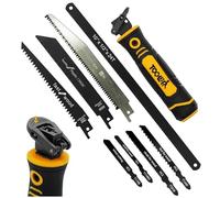 Magicbox 8 in 1 Professional Hacksaw Set with Self-Locking Design, 8 Interchangeable Blades for Metal, Wood & Drywall, Ergonomic Grip & Durable Steel, Pro Hand Saw Tool for DIY & Woodworking