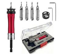 Magicbox Countersink Drill Bit Set, 10 in 1 HSS Wood Drill Bit Set with Depth Stop & Case, 4 Pcs Bidirectional Countersink Bits for Wood, MDF, Plastic Professional Drill Bits Set with Hex Shank
