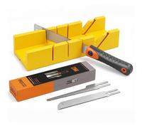 Magicbox Mitre Box and Saw Set, 3 SK5 Steel Japanese Pull Saw Blades for 45/90/135° Precision Cuts, Quick Change Clamping Hand Mitre Saw for Wood PVC Pipe Branch Cutting, DIY Woodworking Tool Kit