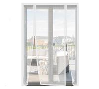MAGICDOOR Double Opening Magnetic Door Screen 185x290cm, White Fibreglass Fly Screen for Windows Fine Mesh Door Curtain, Magnetic Anti-Mosquito Net Without Drilling for French Sliding