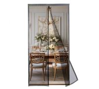 MAGICDOOR Magnet Fly Screen 155x210cm, Pure Colour Polyester Fibre Insect Screen Door with Strong Magnetic, Mosquito Mesh Patio Door Curtain Without Drilling for Bedroom Living Room Entrance-Grey