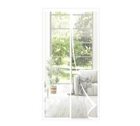 MAGICDOOR Magnetic Fly Screen Door 120x200cm, White Polyester Door Curtain, Breathable, Auto-Closing, Heavy Duty Anti Mosquito Net Without Drilling for Terraces Bedrooms Drawing Room etc.