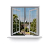 MAGICDOOR Magnetic Screen Door of Fibreglass, 120x115cm Central Opening Fly Nets for and Windows, Fine Mesh with Powerful Magnets Door Curtain, Mosquito Mesh for Bedroom Balcony-Grey