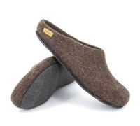 Magicfelt at 719 Felt Slippers for Men and Women Unisex Wool Shoes 100% Undyed Wool Rare Sheep Breeds Non-Slip Felt Sole Mountain Sheep Brown, Mountain sheep brown, 8 UK