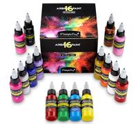 Magicfly Acrylic Airbrush Paint 16 Colours/30ml, Ready to Spray for Air Brush, DIY Projects, Crafts, Beginners, Artists