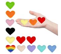 Magicherry 12 Pieces 2.76 Inch Crochet Hearts Crafts Embellishments DIY Hair Headbands Brooch Hats Clothing Accessories Cute Crocheted Heart For Making Pocket Hug Card And Keychains, Assorted Colors