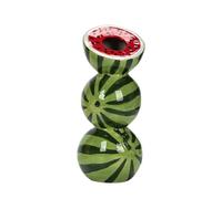 Magicherry 8.66 Inch Watermelon Ceramic Vase,Unique Fruits Shaped Vase with 3D Watermelon Design, Creative Fruit Flower Arrangement For Home Decorations, Green