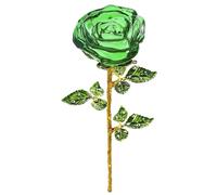 Magicherry Crystal Rose Flower Artificial Flowers Crystal Rose Bouquet Figurine Ornaments Home Table Centerpiece Decor for Christmas Anniversary Wedding, Green