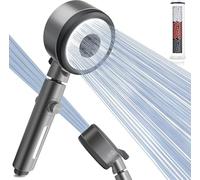 Magichome Hard Water Filter Shower Head with 6 Spray Modes, 360° Swivel Head & On/Off Pause Button, Removes Chlorine & Impurities for Skin & Hair Care