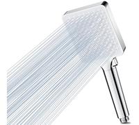 Magichome High Pressure Shower Head with 6 Spray Modes, Power Handheld Shower Head for Low Water Pressure, Easy Installation & Chrome Finish (Pearl White Panel)