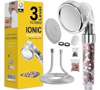 Magichome Shower Head and Hose 2m, 3-Layer Filtration Shower Head, Universal Filter Shower Heads for Hard Water Low Water Pressure with Extra Replaceable Accessories