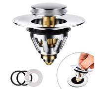 Magichome Sink Plug Replacement, Bathroom Pop Up Sink Plug for 34-45mm Drain Holes, Universal Sink Plug with Drain Strainer for Wash Basin