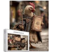Magician Chicken 1000 Piece Jigsaw Puzzles for Adults Halloween Style Art Jigsaw Puzzle Colorful DIY Puzzles for Home Decoration Gifts Family Puzzle Perfect for Game Nights 50×70cm