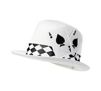 Magician Costume Hat Playing Card Pattern Magician Costume Accessory