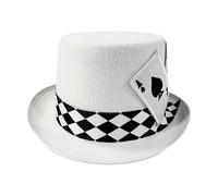 Magician Costume Hat,Poker Card Pattern | Stage Performance Hat | for Professional Entertainers Theater Teachers Party Planners Cosplayers Halloween Stage Shows School Plays