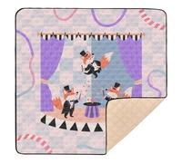 Magician Fox Cartoon Cute Purple Cute Foldable Baby Floor Play mat for Indoor Outdoor Non-Toxic Foldable Padded Baby Mat for Babies Infants Toddlers, 50'' x 50''de actividades para