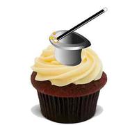 MAGICIAN HAT WAND 20X FLAT STAND UP PREMIUM RICE CARD Edible Cake Toppers D1