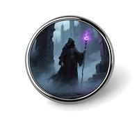 Magician in Castle Ruins Lapel Pin Brooches Round Fashion Brooch Pin Cute Button Badges Alloy Button Pins Enamel Pins Metal Pinback for Hat Shirt Clothing Bags