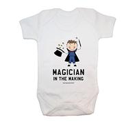 "Magician in The Making" Bodysuit/Baby Grow, Baby Clothing, Cute, Funny, Baby Boy, Baby Girl, Unisex, Hilarious, Cheeky, Novelty, Christmas, Baby Shower, Birthday Gifts, Presents (3-6 Months)